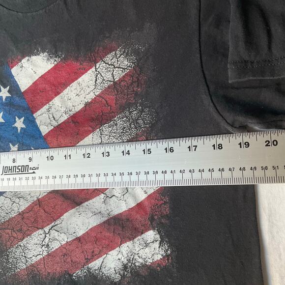 Delta Pro Weight Men Short Sleeve T-shirt size M, Black, America In God We Trust - Picture 3 of 8